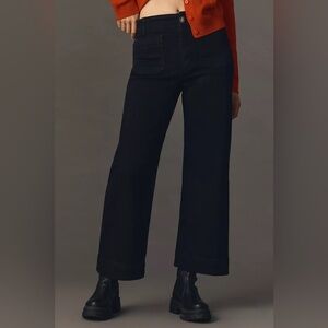 The Colette High-Rise Crop Wide-Leg Jeans by Maeve, Black jeans, 30P